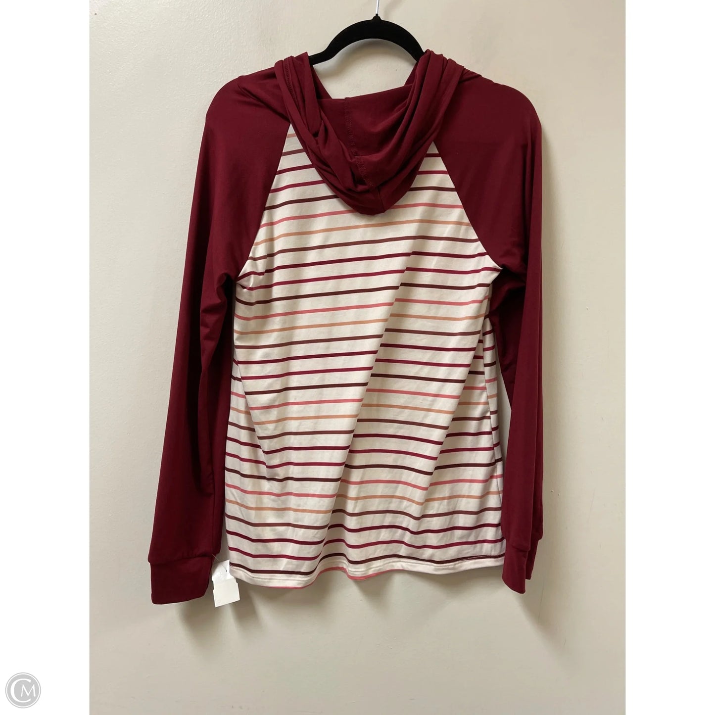 Sweatshirt Hoodie By Pulse In Red & White, Size: S