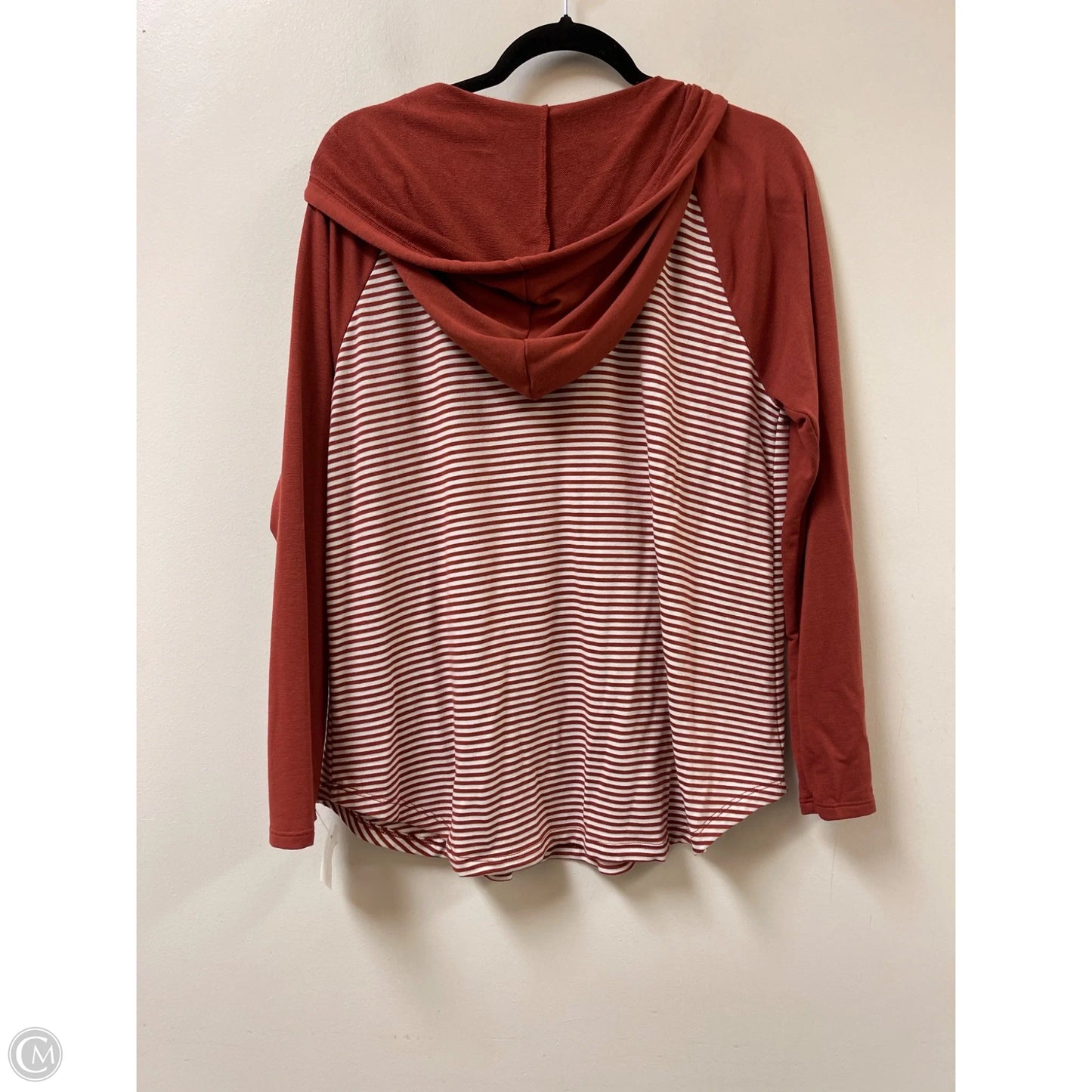 Sweatshirt Hoodie By Staccato In Striped Pattern, Size: M