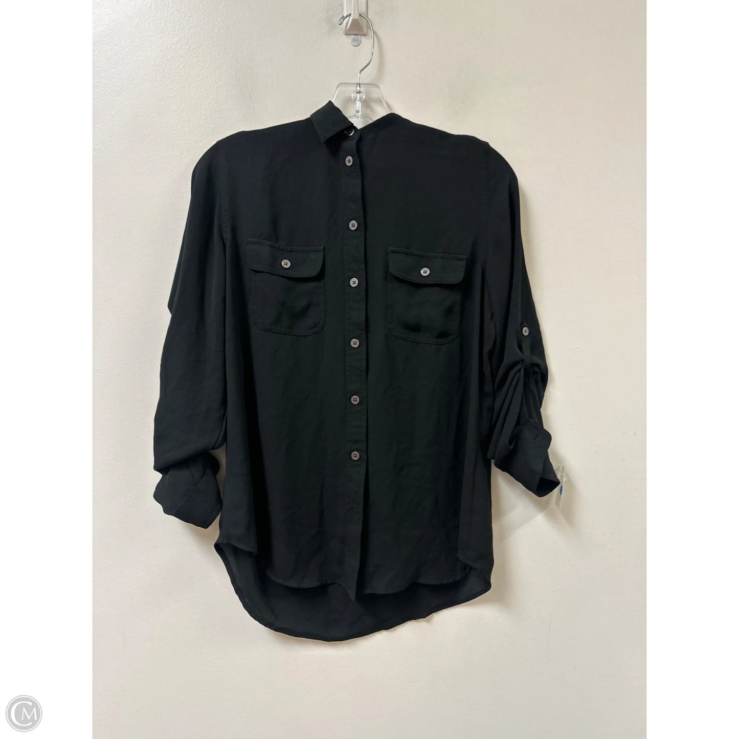 Blouse Long Sleeve By Loft In Black, Size: S