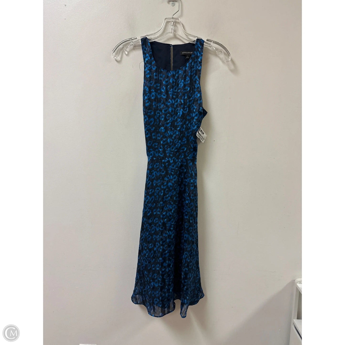 Dress Casual Midi By Banana Republic In Black & Blue, Size: S