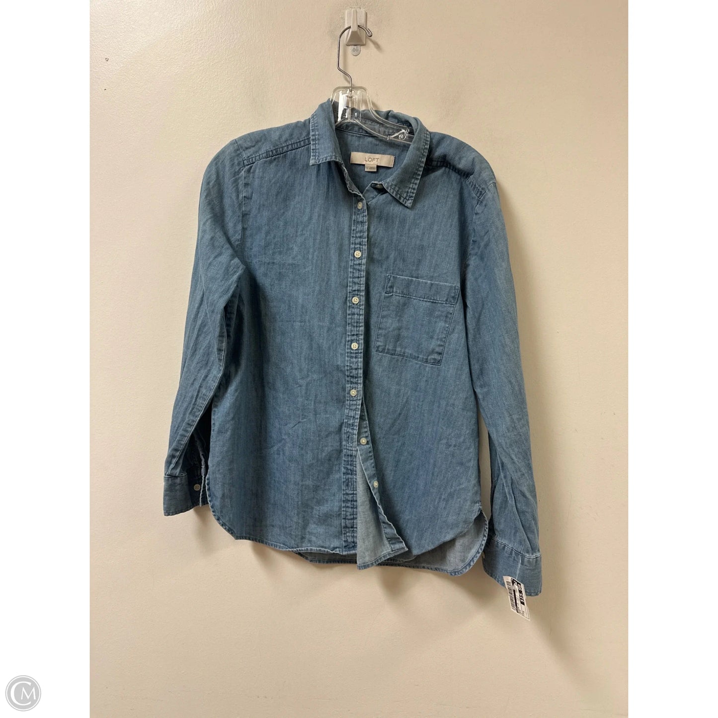 Blouse Long Sleeve By Loft In Blue, Size: S