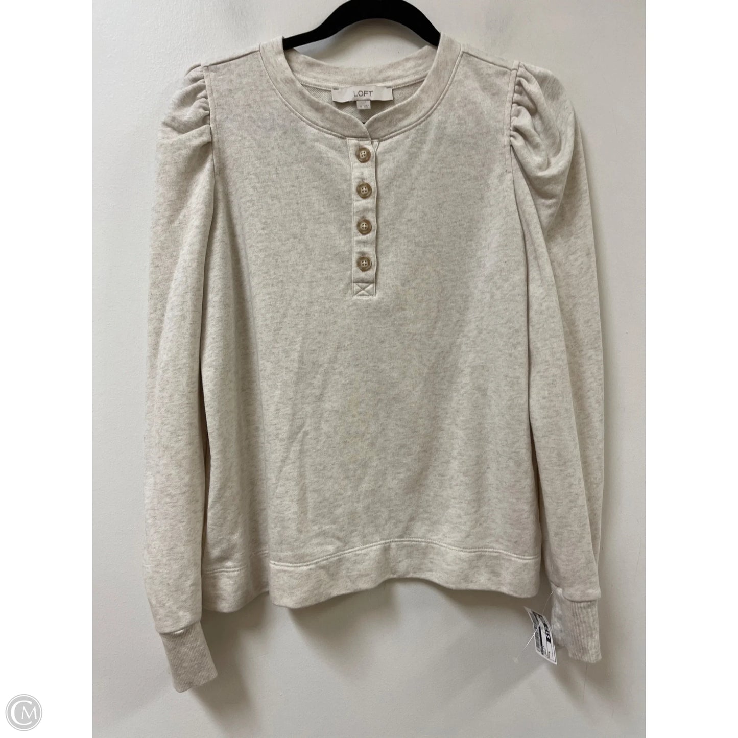 Top Long Sleeve By Loft In Cream, Size: M