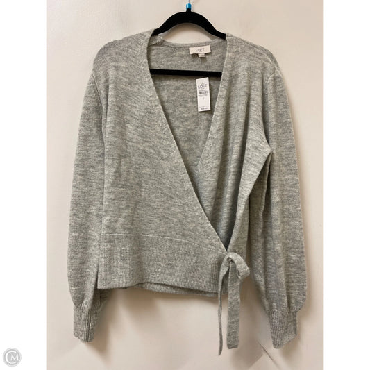 Sweater Cardigan By Loft In Grey, Size: S
