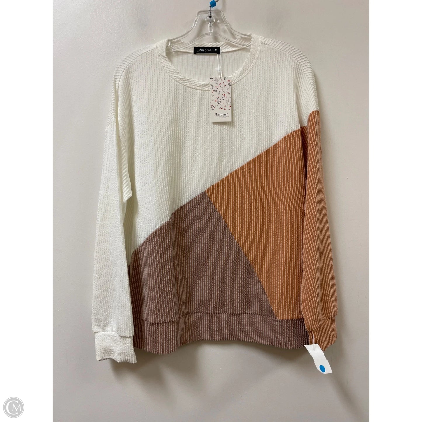 Top Long Sleeve By Automet In Cream & Tan, Size: M