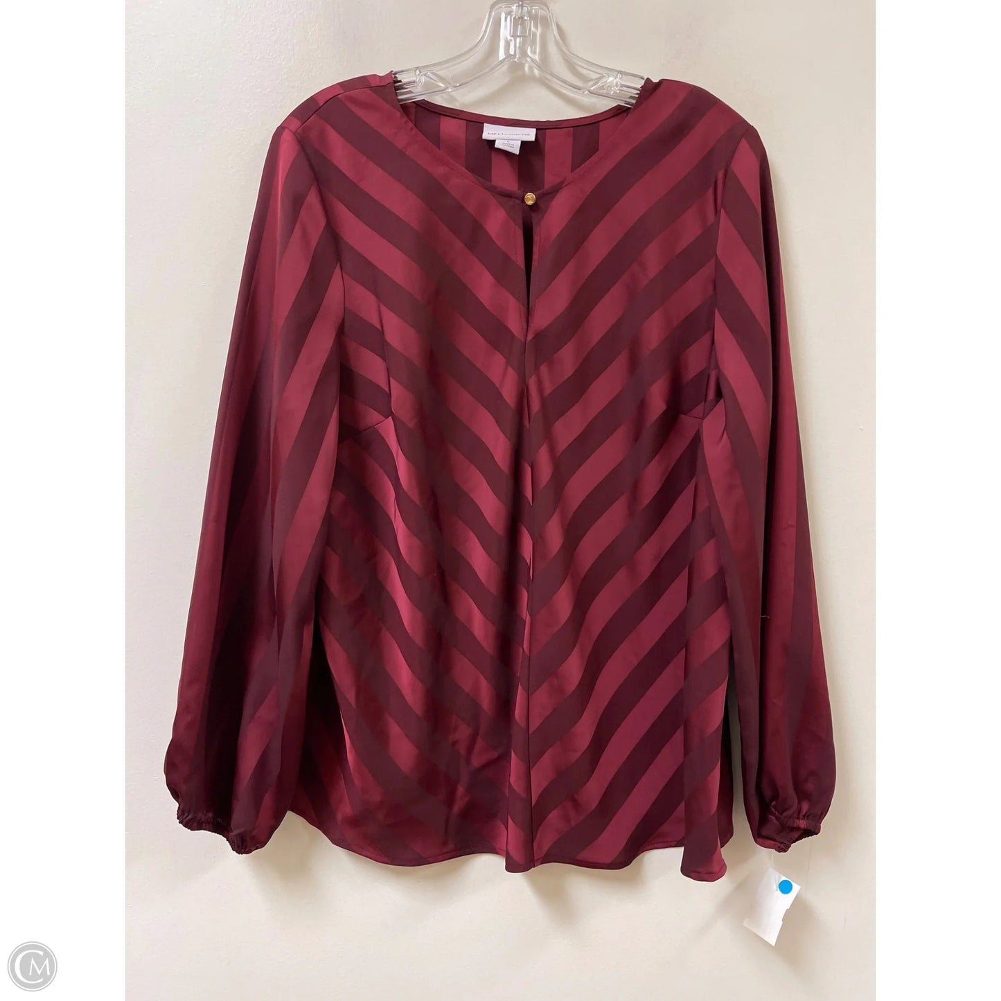 Top Long Sleeve By Liz Claiborne In Maroon, Size: L