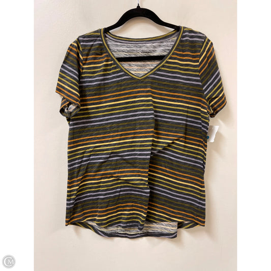 Top Short Sleeve By Sonoma In Striped Pattern, Size: L