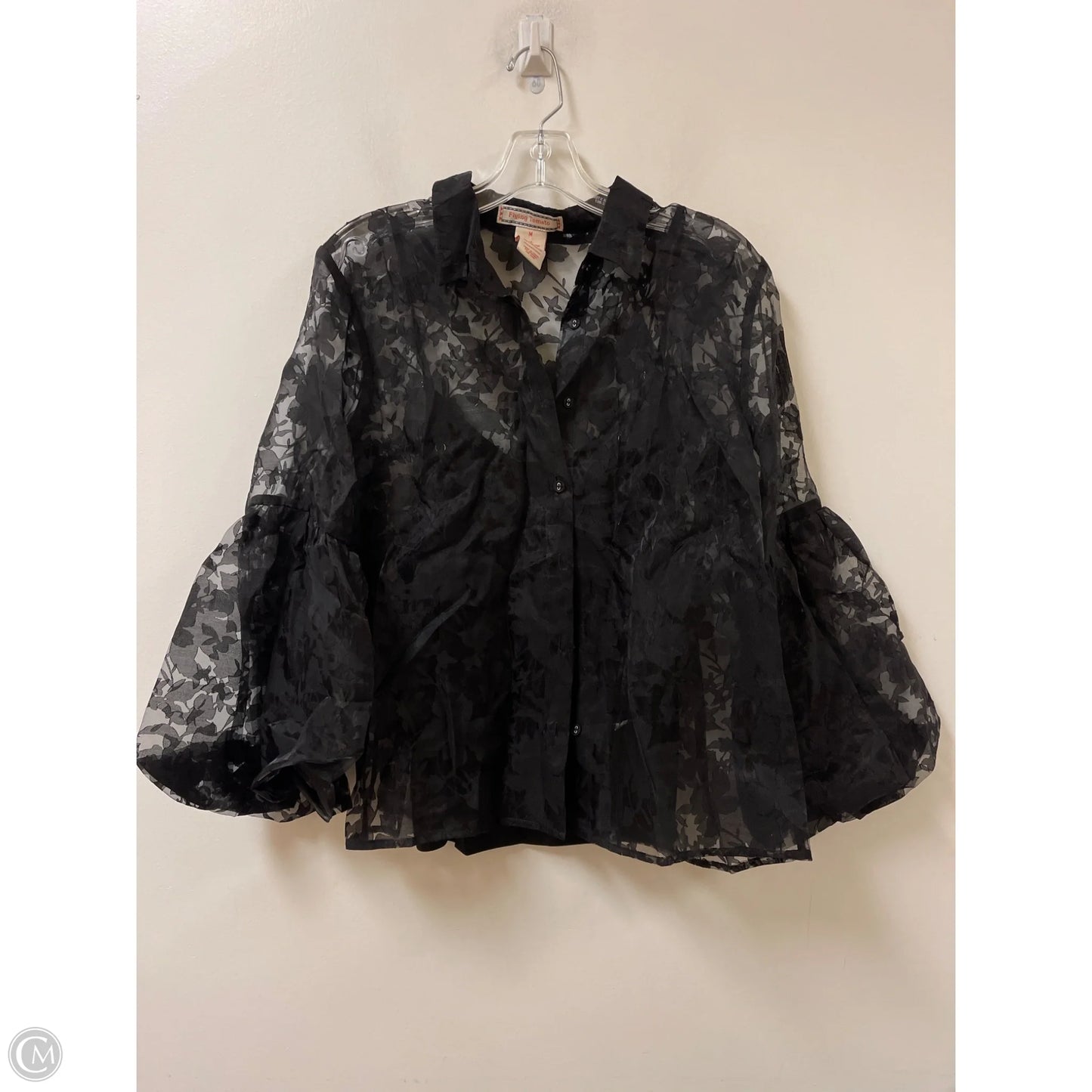 Blouse Long Sleeve By Flying Tomato In Black, Size: M