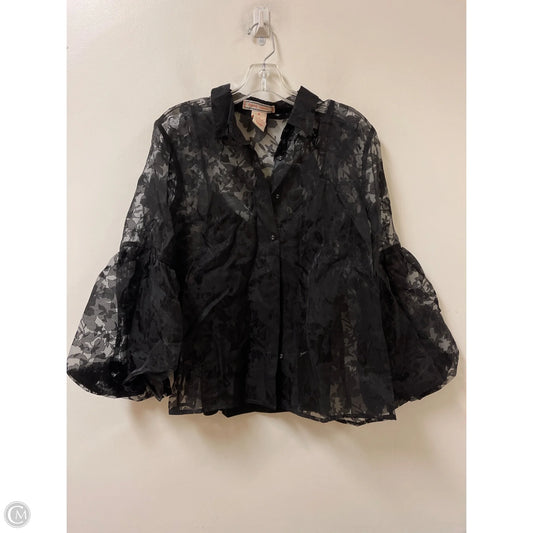 Blouse Long Sleeve By Flying Tomato In Black, Size: M