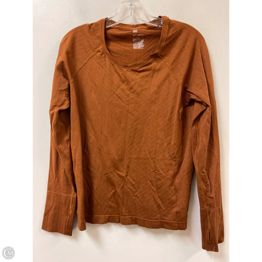 Athletic Top Long Sleeve Collar By All In Motion In Brown, Size: L