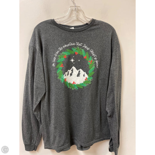 Top Long Sleeve By Clothes Mentor In Grey, Size: L