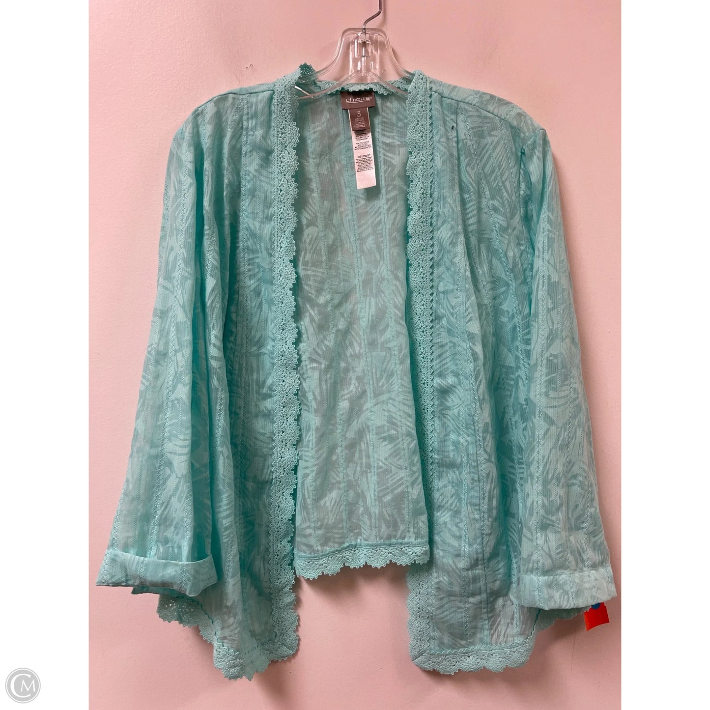 Cardigan By Chicos In Aqua, Size: Xl