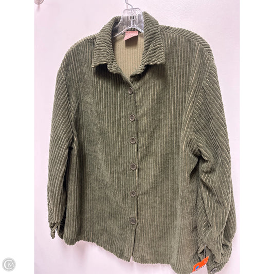 Jacket Shirt By Clothes Mentor In Green, Size: S