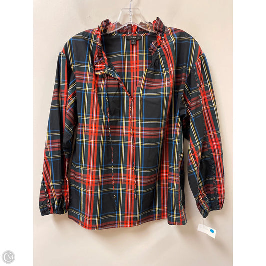 Top Long Sleeve By J. Crew In Plaid Pattern, Size: S