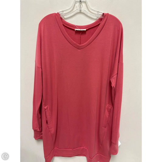 Tunic Long Sleeve By Zenana In Pink, Size: M