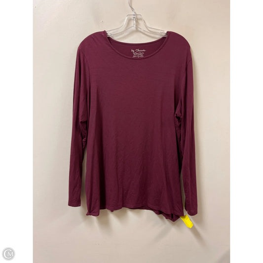 Top Long Sleeve By Chicos In Maroon, Size: Xl