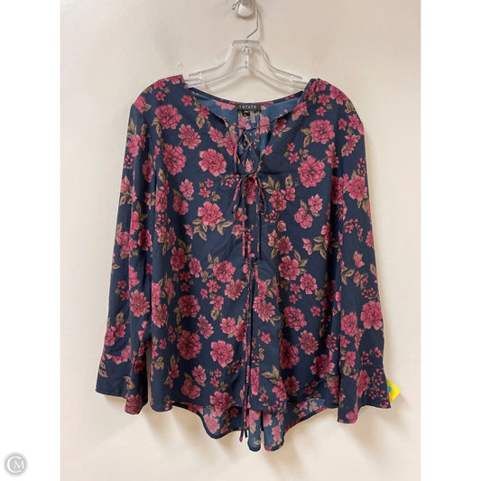 Top Long Sleeve By 1.state In Floral Print, Size: 1x