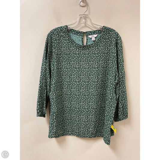 Top Long Sleeve By Croft And Barrow In Green, Size: 1x