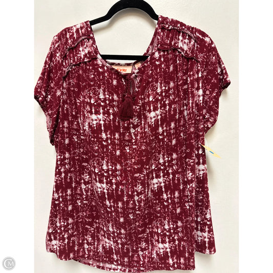 Top Short Sleeve By Evri In Red, Size: Xl