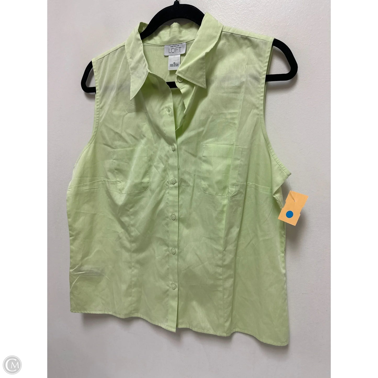 Blouse Short Sleeve By Loft In Green, Size: L