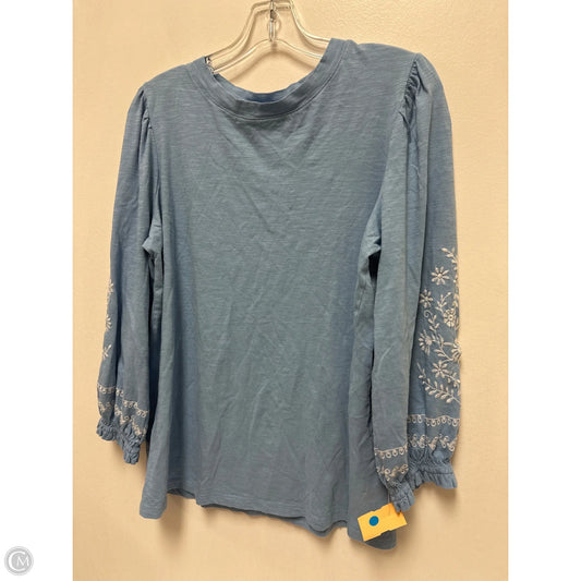 Top Long Sleeve By St Johns Bay In Blue, Size: L
