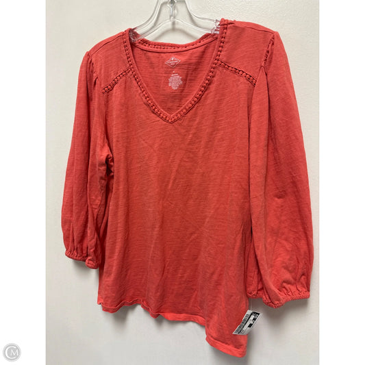 Top Long Sleeve By St Johns Bay In Orange, Size: L