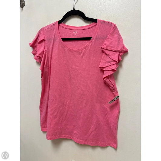 Top Short Sleeve By Ana In Pink, Size: Xl