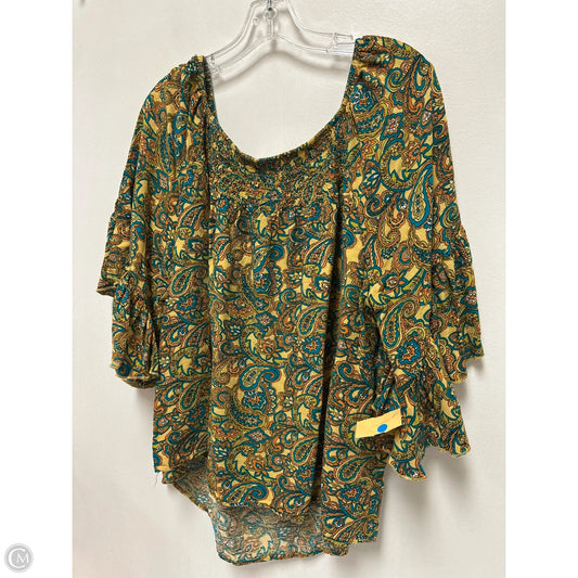 Top Short Sleeve By Cato In Blue & Green, Size: 2x