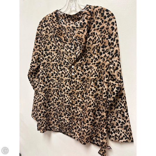 Blouse Long Sleeve By Clothes Mentor In Animal Print, Size: L