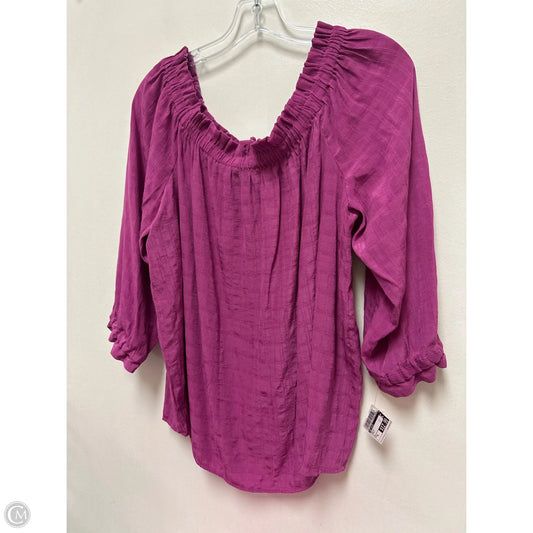 Top Long Sleeve By Ann Taylor In Purple, Size: Xl
