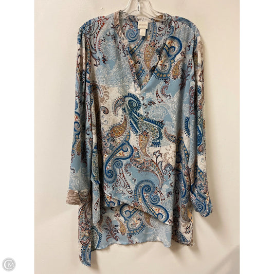 Tunic Long Sleeve By Chicos In Paisley Print, Size: Xl