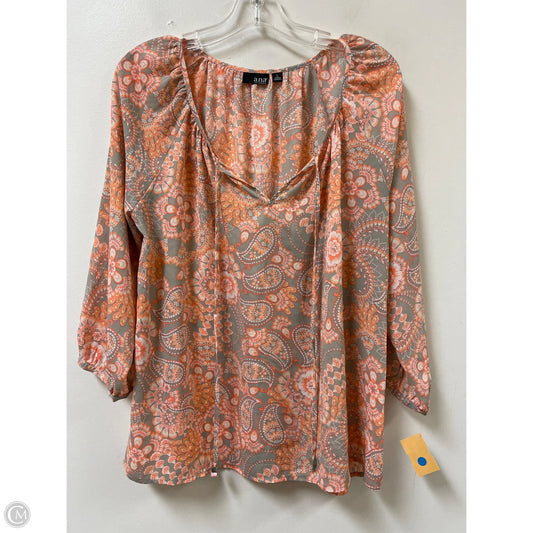 Top Long Sleeve By Ana In Floral Print, Size: L