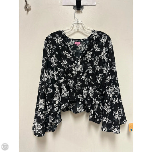 Top Long Sleeve By Mi Ami In Black & White, Size: M