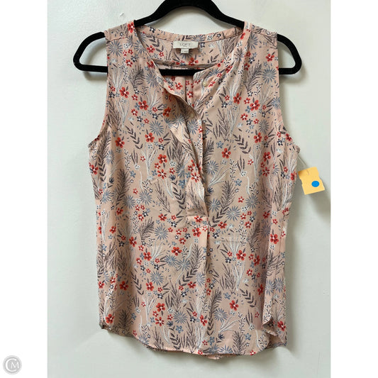 Top Sleeveless By Loft In Floral Print, Size: S