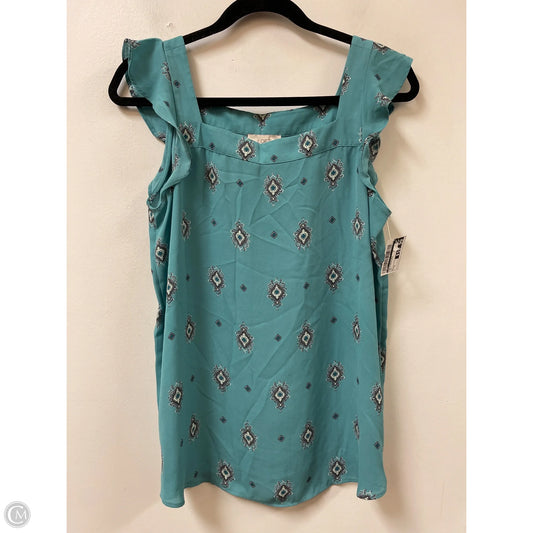 Top Sleeveless By Loft In Teal, Size: S