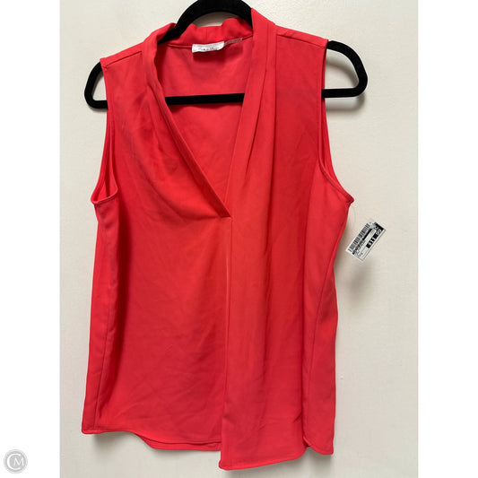Top Sleeveless By Calvin Klein In Coral, Size: M