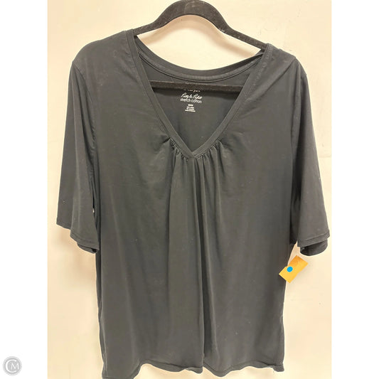 Top Short Sleeve By Lane Bryant In Black, Size: 3x