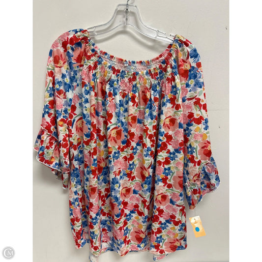 Top Long Sleeve By Clothes Mentor In Floral Print, Size: 3x