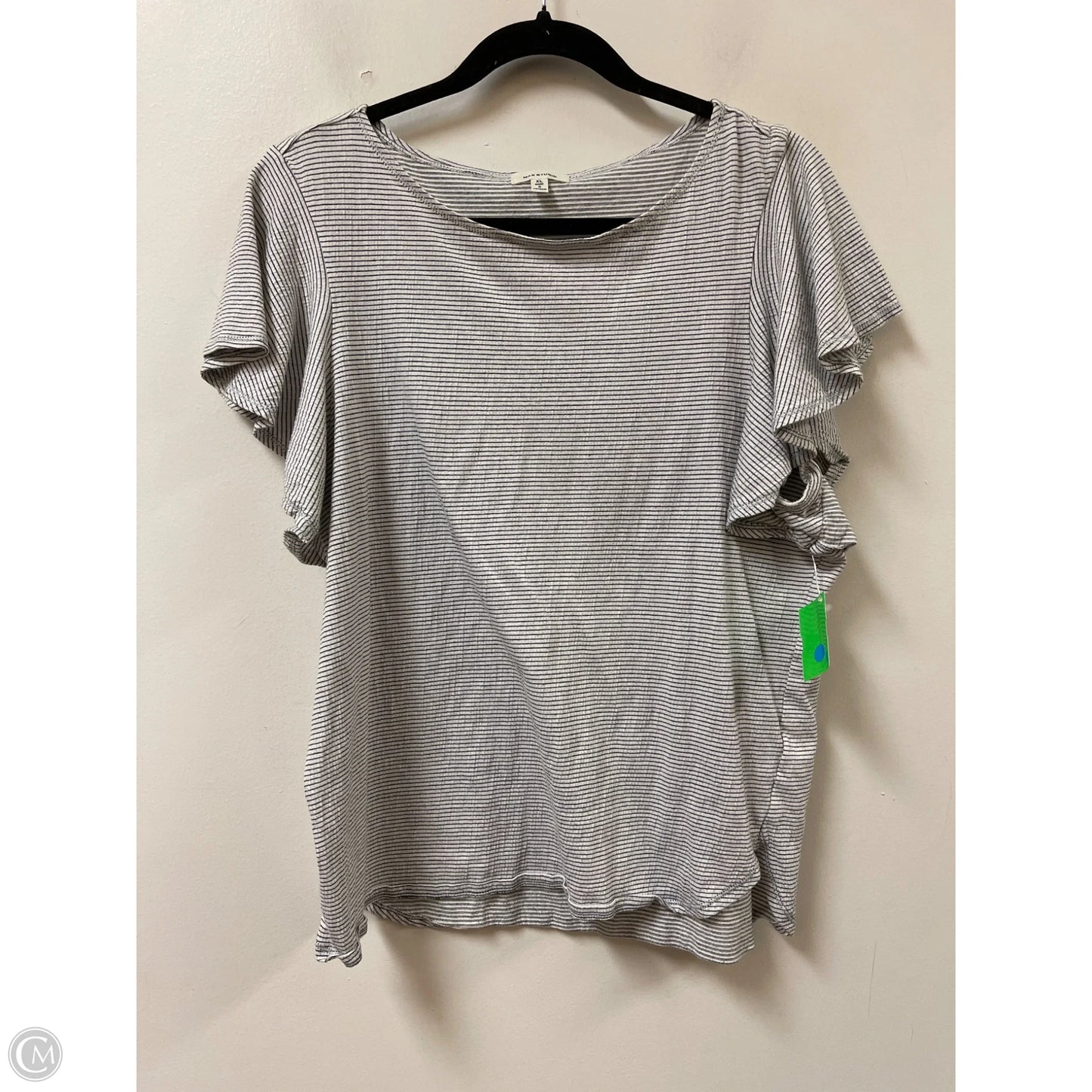 Top Short Sleeve By Max Studio In Striped Pattern, Size: Xl