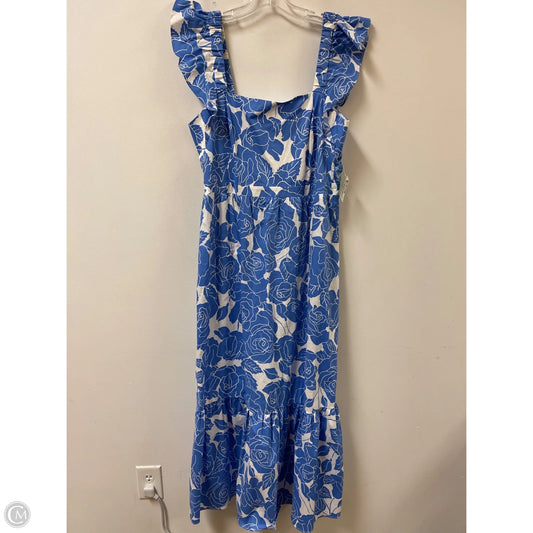 Dress Casual Maxi By London Times In Blue & White, Size: L