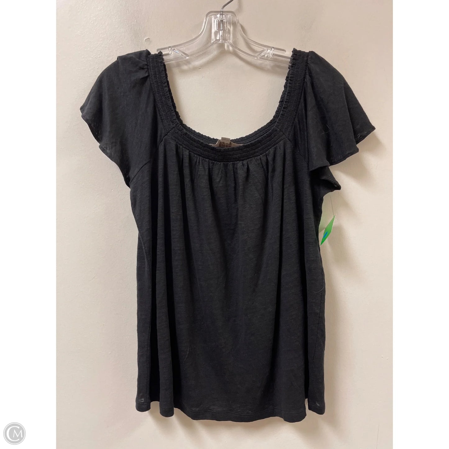 Top Short Sleeve By Loft In Black, Size: S