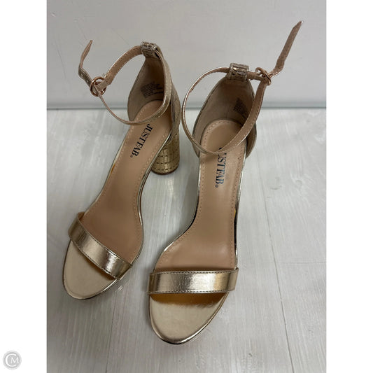 Shoes Heels Block By Justfab In Gold, Size: 7