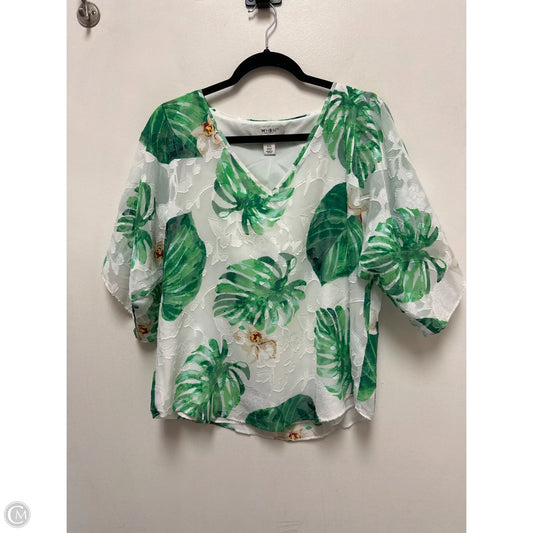 Top Short Sleeve By White House Black Market In Tropical Print, Size: S