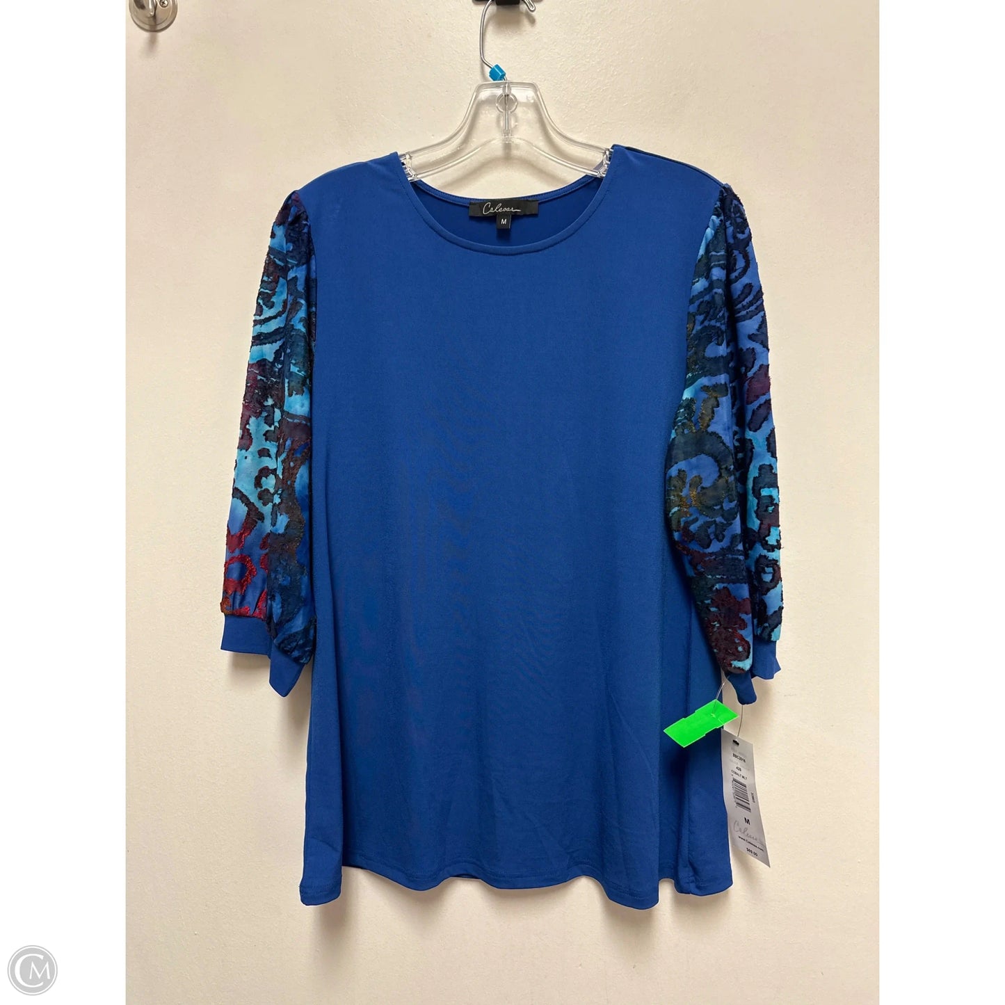 Top 3/4 Sleeve By Calessa In Navy, Size: M