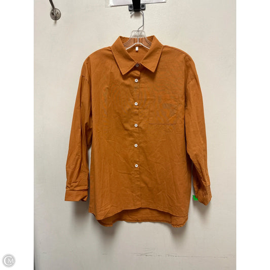 Blouse Long Sleeve By Clothes Mentor In Orange, Size: L