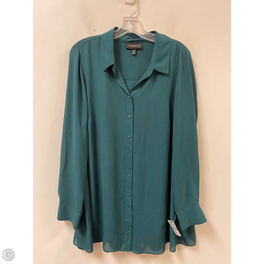 Blouse Long Sleeve By Lane Bryant In Green, Size: Xl