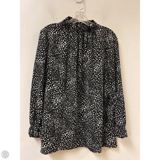 Top Long Sleeve By Mary Square In Black & White, Size: Xl