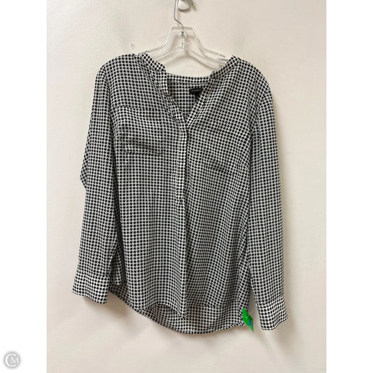 Top Long Sleeve By Talbots In Black & White, Size: L