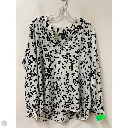 Top Long Sleeve By Ann Taylor In Polkadot Pattern, Size: L