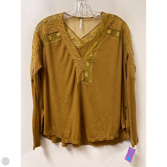 Top Long Sleeve By Free People In Yellow, Size: Xs