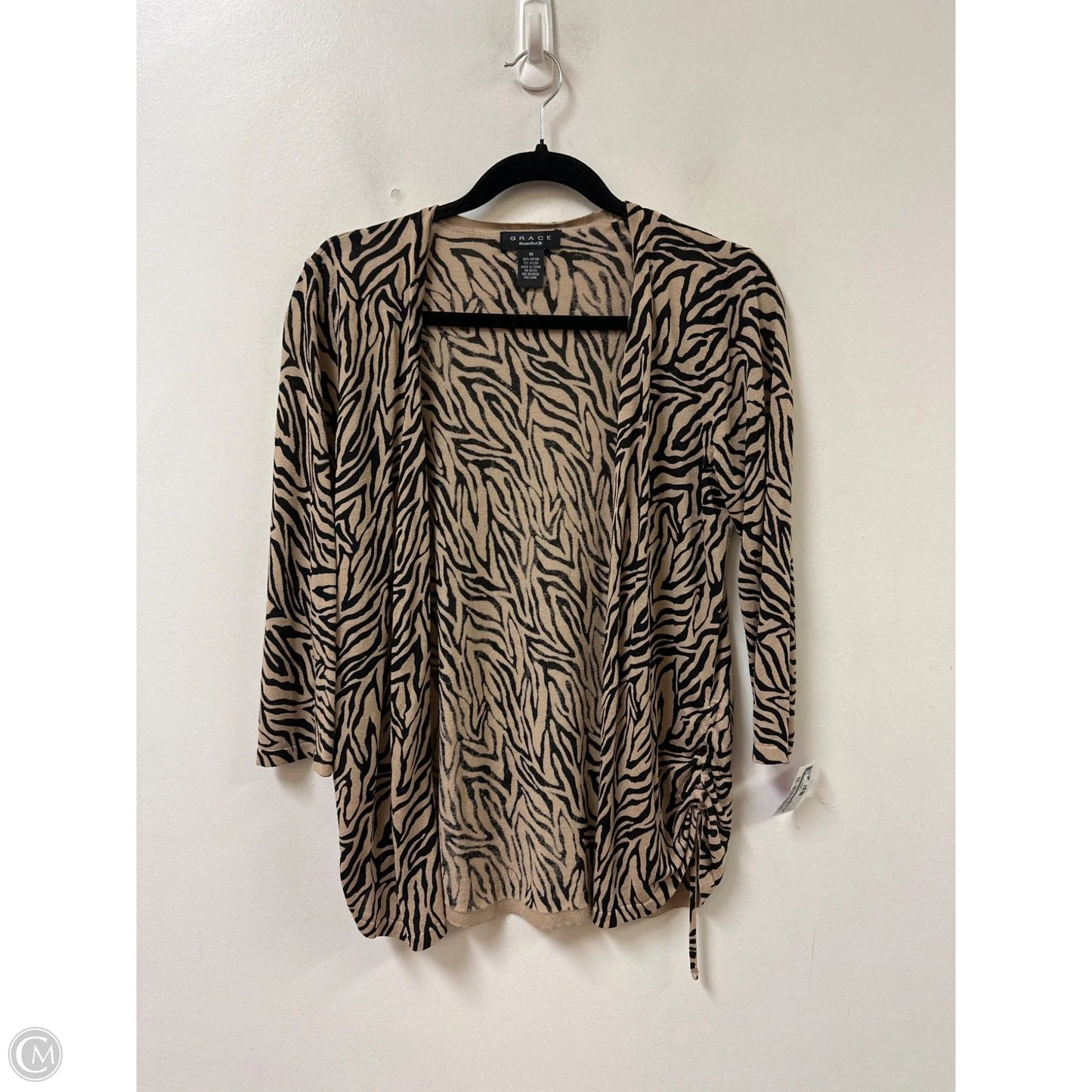 Cardigan By Grace In Zebra Print, Size: M